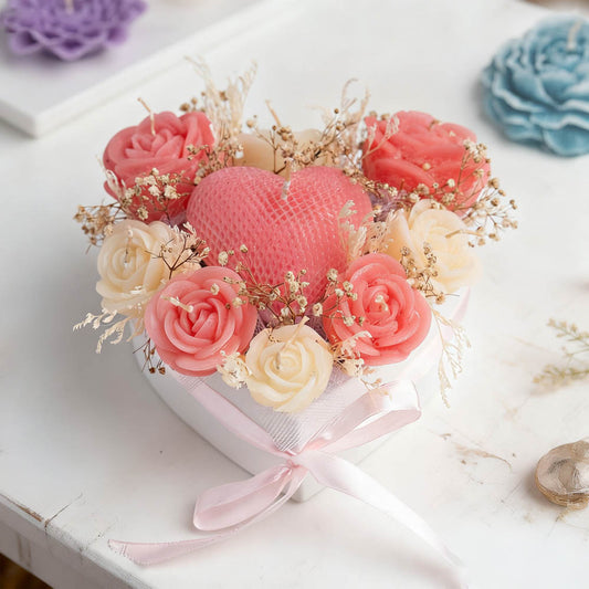 Sweetheart Garden Scented Candle Flower Bouquet in a Jar By Giftos