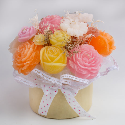 Glow & Bloom Scented Candle Flower Bouquet by Giftos